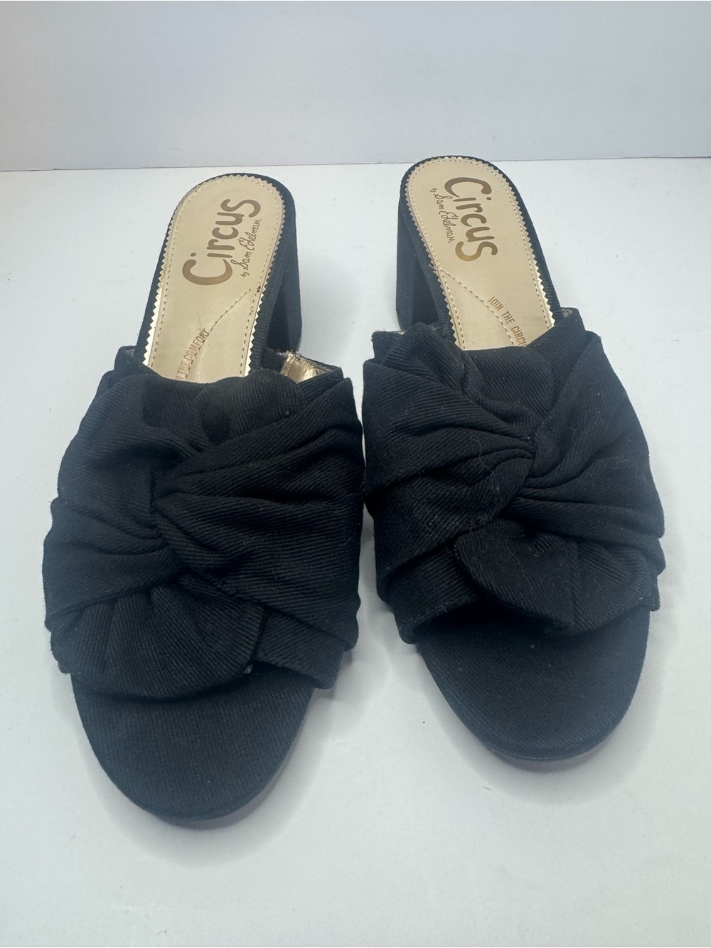 Circus by Sam Edelman Black Knot-Front Slide Sandals Size 7M